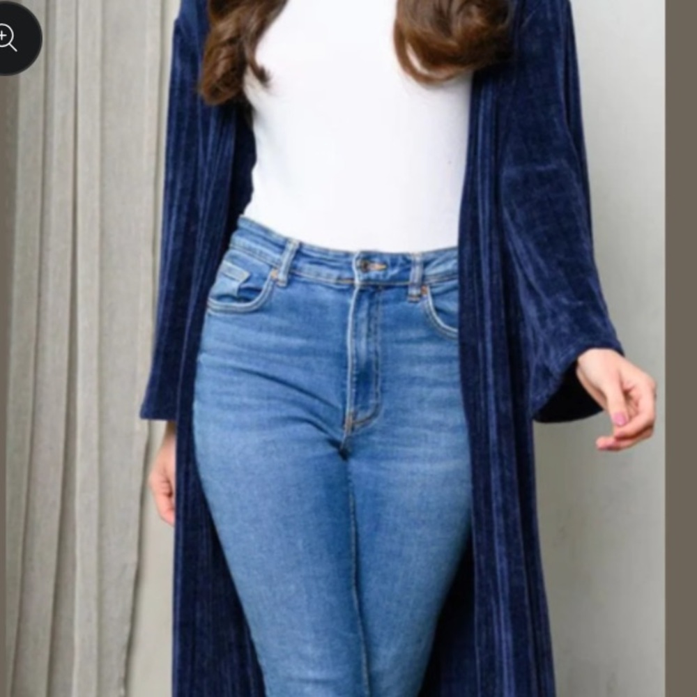 Audrey Deep Blue Long Cardigan